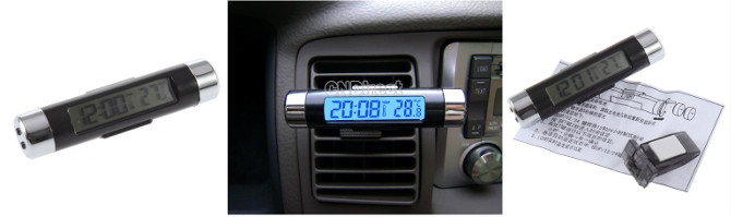 Digitales Auto Thermometer mit Uhr und Kalender für 3,44€ inkl
