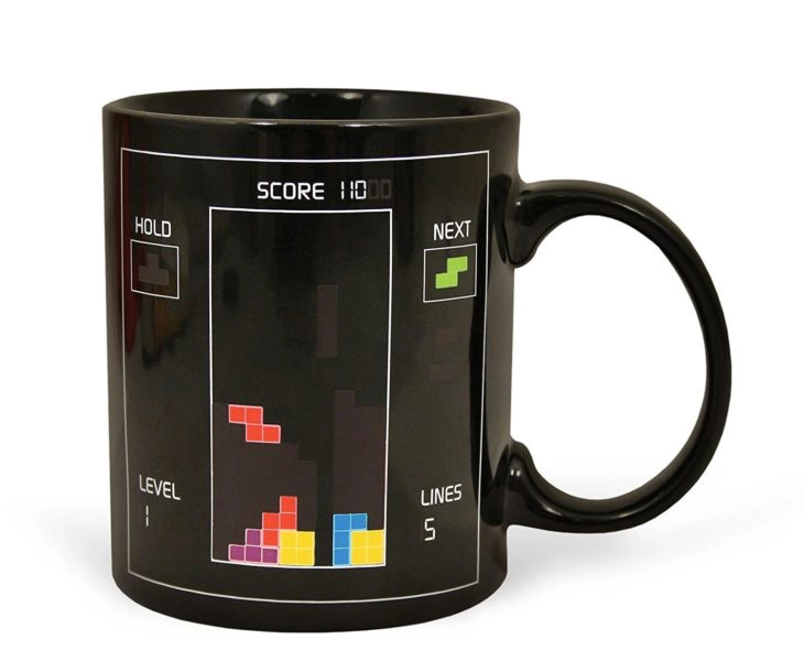 Hitzesensitive Kaffeetasse mit Tetris