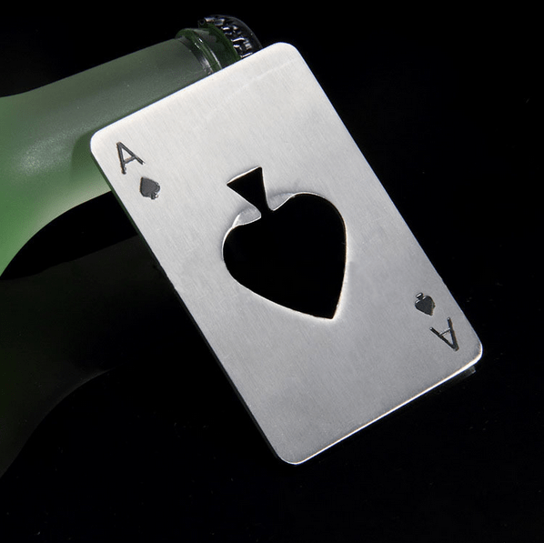Pik As Pokerkarte Spielkarte Edelstahl Flaschenöffner Glücksbringer Bar Bier 05