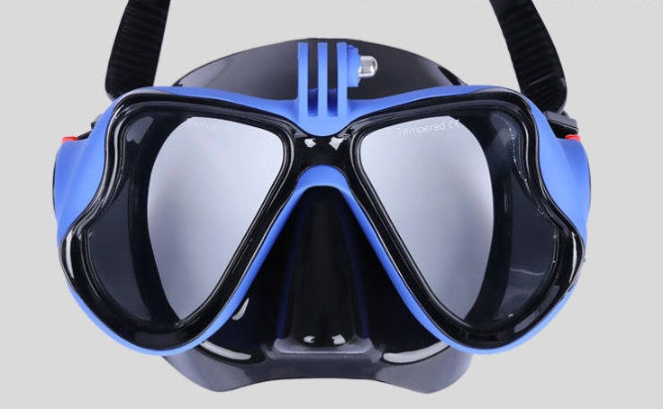 Blaue Taucherbrille mit Action Cam Halterung von Gearbest