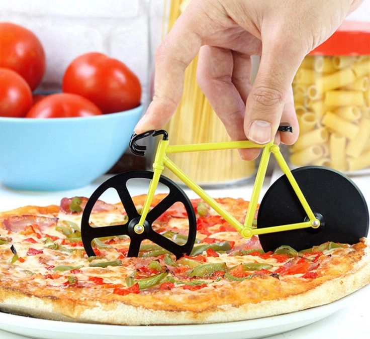 Pizzaschneider in Fahrrad-Form