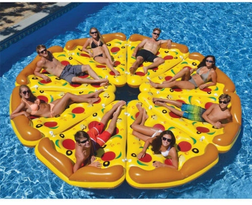 8 Pizza-Luftmatratzen große Pizza im Pool