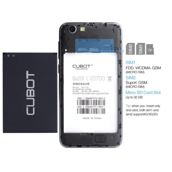 Cubot Dinosaur Smartphone Dual SIM-Karten-Slot