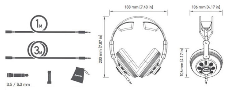 Superlux HD668B Stereo-Kopfhörer Kabel