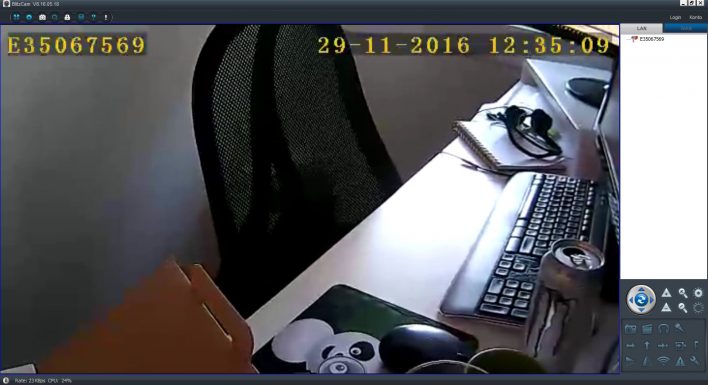 Livebild vom (unaufgeräumten) CG-Arbeitsplatz