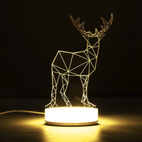 3D LED Lampe Hirsch