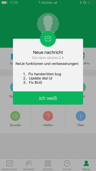Die App ist nicht besonders gut übersetzt