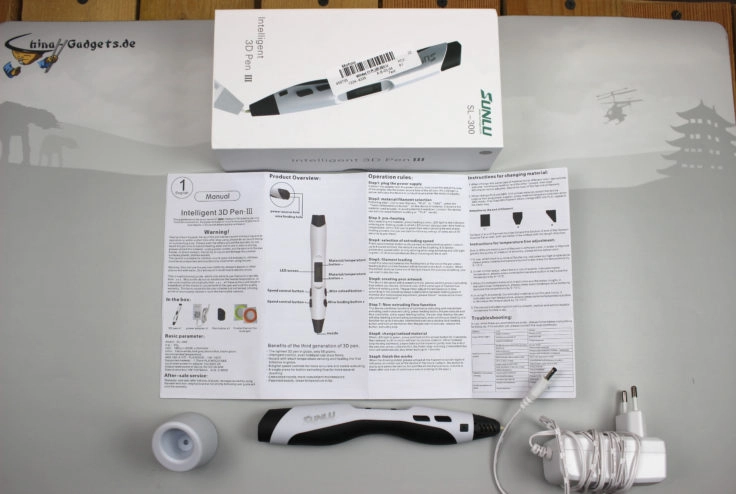 3D-Stift SUNLU SL-300 Lieferumfang