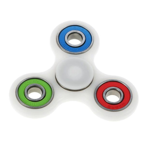 Fidget Spinner weiß bunte Kugellager