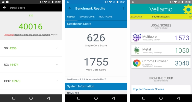 Nomu S20 Benchmark Ergebnisse