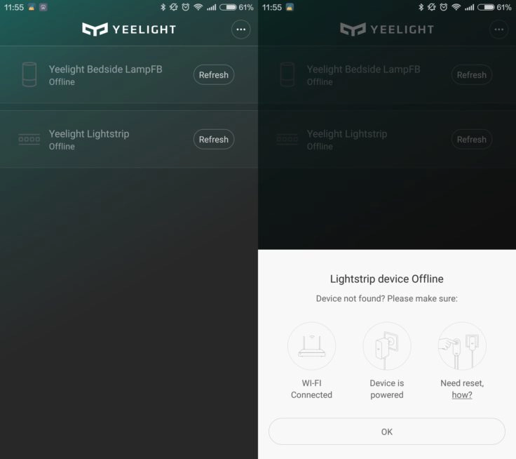 Xiaomi Yeelight Smart LED-Band Screenshots Yeelight App