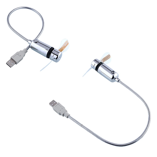 USB Ventilator mit LED Uhr aus Metall