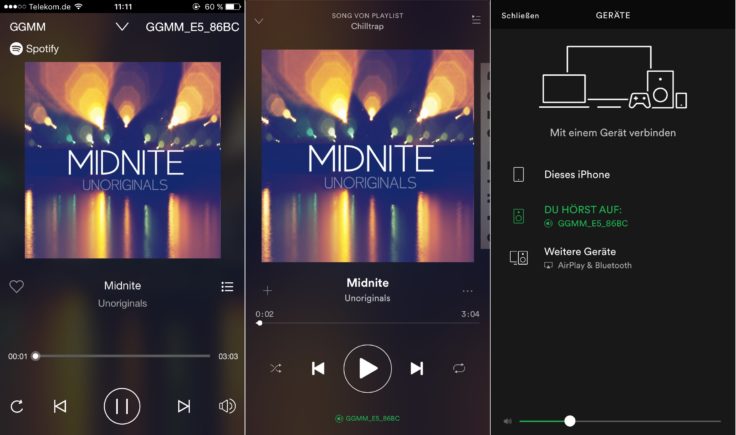 GGMM E5 Spotify Streaming iOS