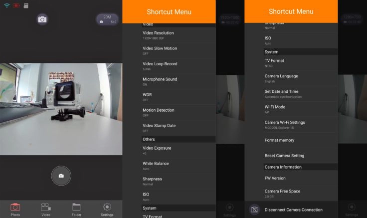 MGCOOL Explorer 1S 4K Action Cam App