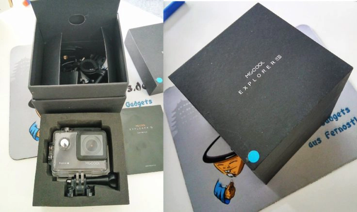 MGCOOL Explorer 1S 4K Actioncam Zubehör und Verpackung