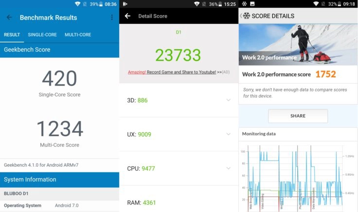 Bluboo D1 Smartphone Screenshots