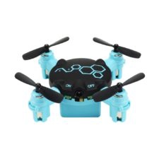 FQ777 Mini Quadrocopter in blau und in Frontansicht