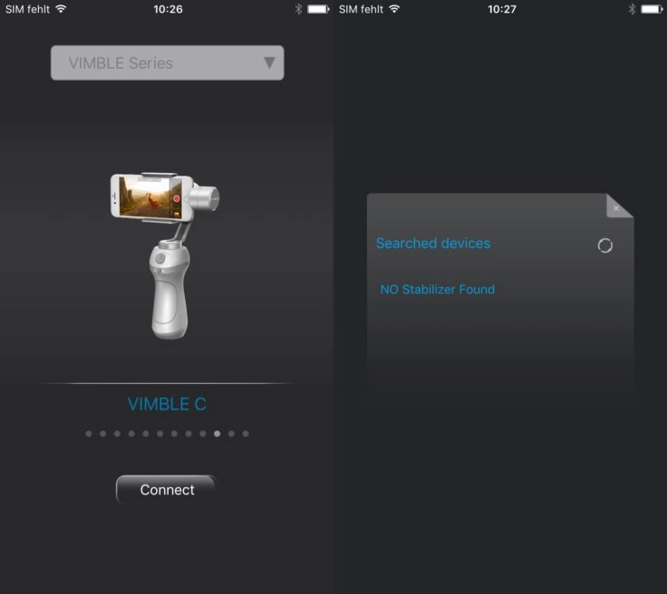 FeiyuTech Vimble C Gimbal App Feiyu ON iOS