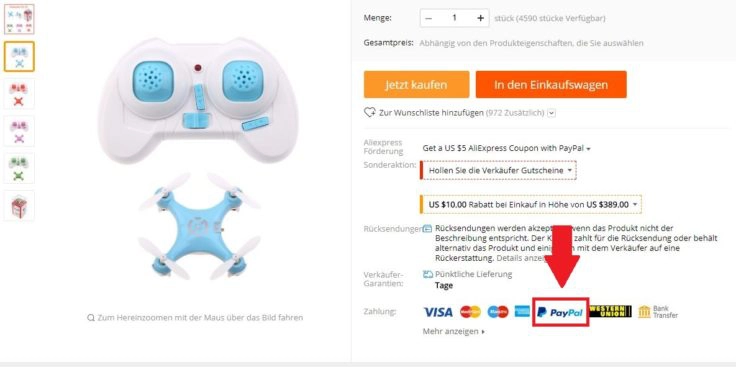 AliExpress Paypal Cheerson