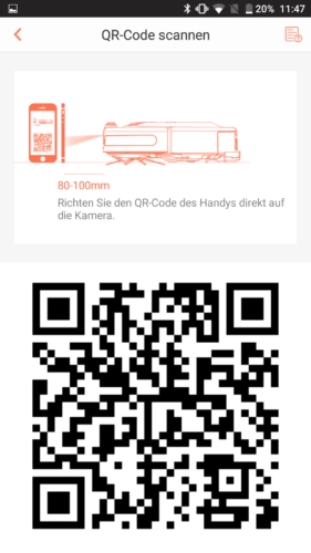 Haier XShuai Saugroboter App QR-Code Scan