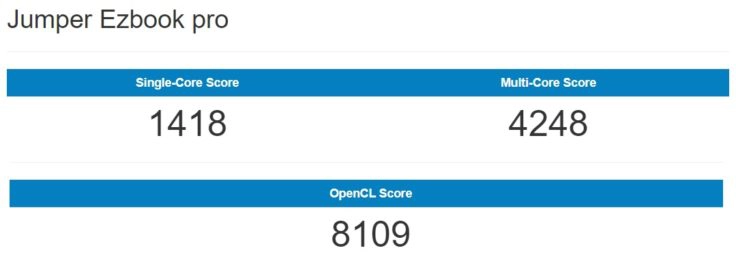 umper EZBook 3 Pro Benchmarktest