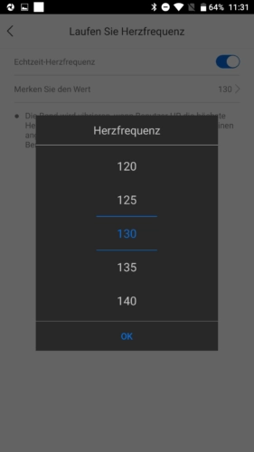 Lenovo HW01 Fitness Tracker App Herzfrequenz