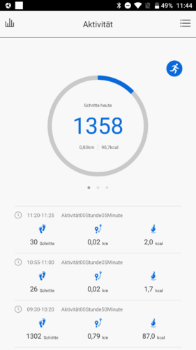Lenovo HW01 Fitness Tracker App Schrittzähler