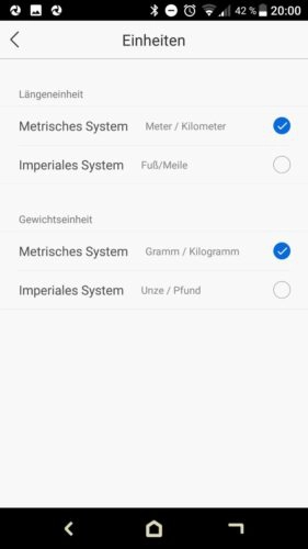 Lenovo HW02 Fitness Tracker App Systemeinstellungen