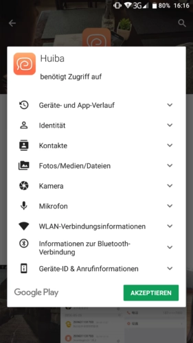 Haier XShuai T370 Saugroboter App Berechtigungen