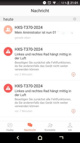 Haier XShuai T370 Saugroboter App Meldungen 1