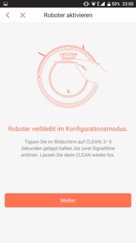 Haier XShuai T370 Saugroboter App Konfigurationsmodus