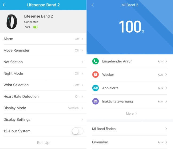 Lifesense versus Mi Fit App