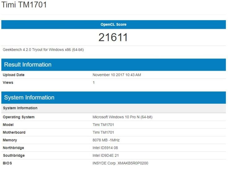 geekbench Intel UH D620