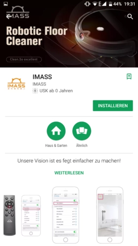 IMASS A3S Saugroboter App Download