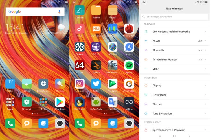 Xiaomi Mi Mix 2 MIUI Betriebssystem