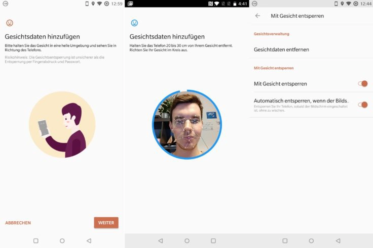 OnePlus 5T Gesichtserkennung