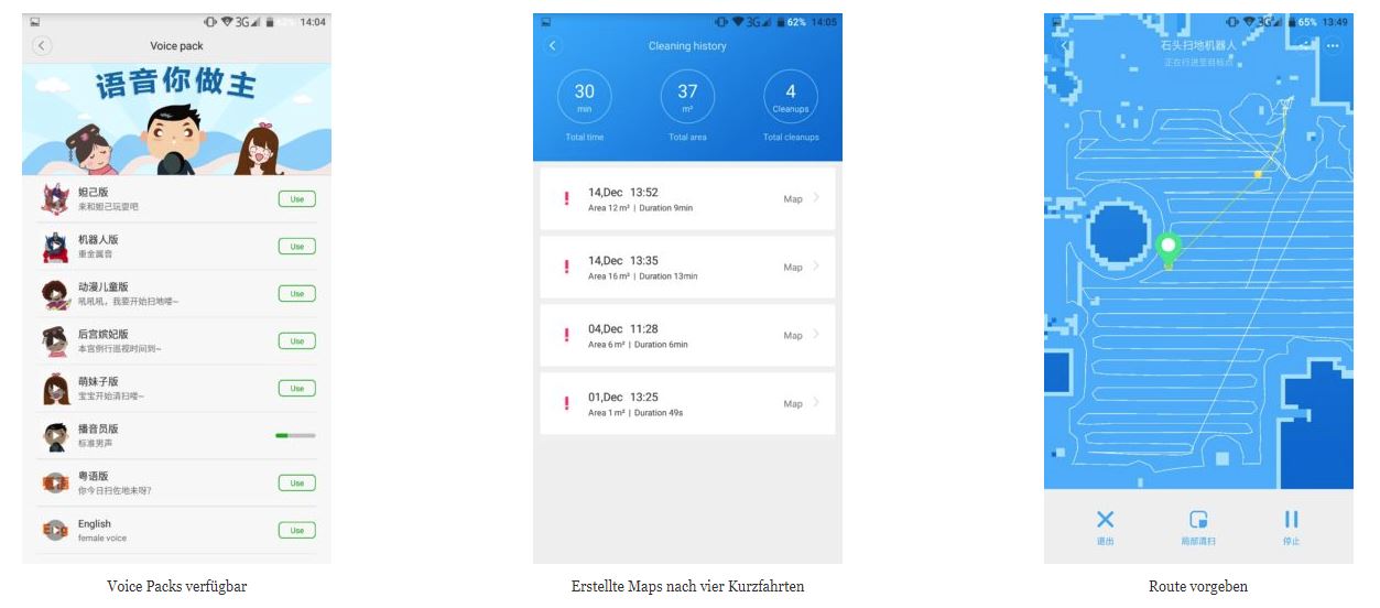 Xiaomi RoboRock Sweep One App Routenplanung