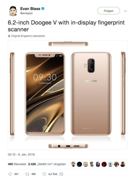 Doogee V Smartphone Tweet