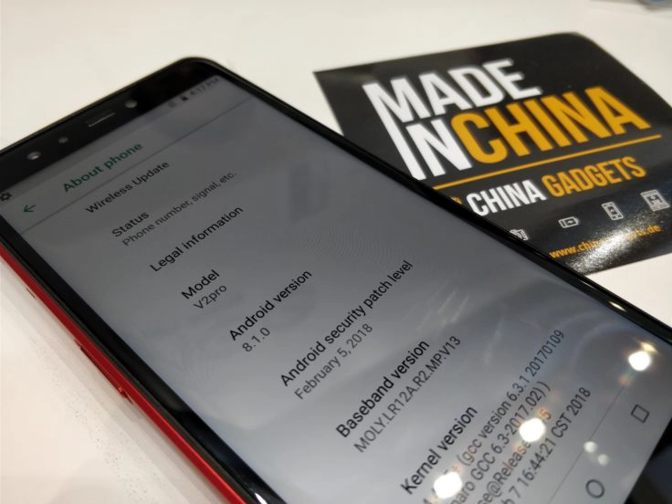 Vernee V2 Smartphone mit Android 8