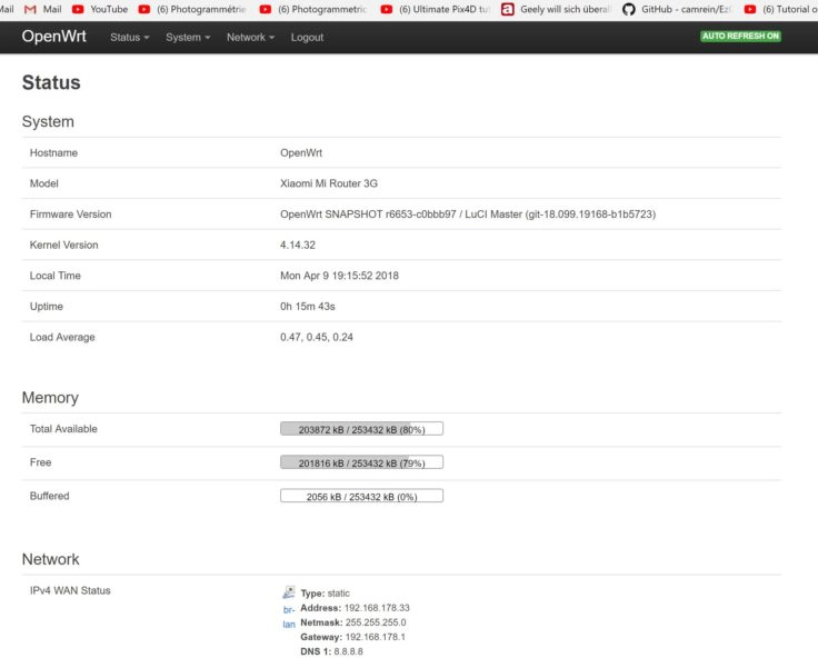 OpenWrt auf dem Xiaomi Mi Router 3G