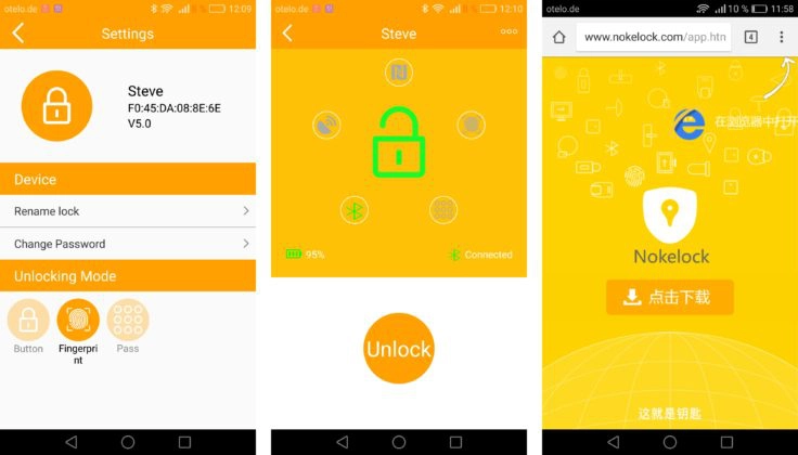 Nokelock App Bluetooth Vorhängeschloss