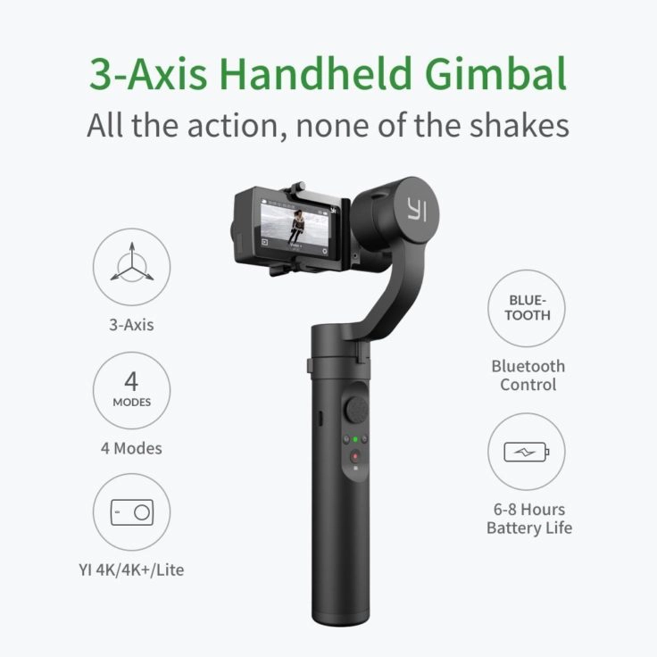 YI Action Gimbal verschiedene Action Cams