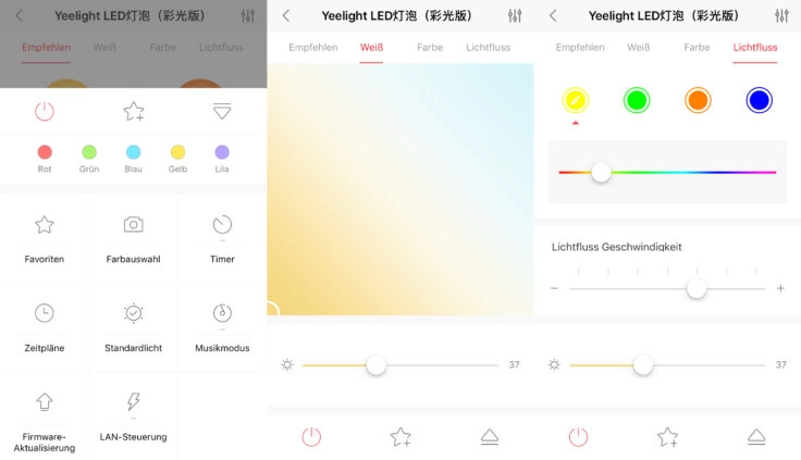 Yeelight Glühbirne App Funktionen