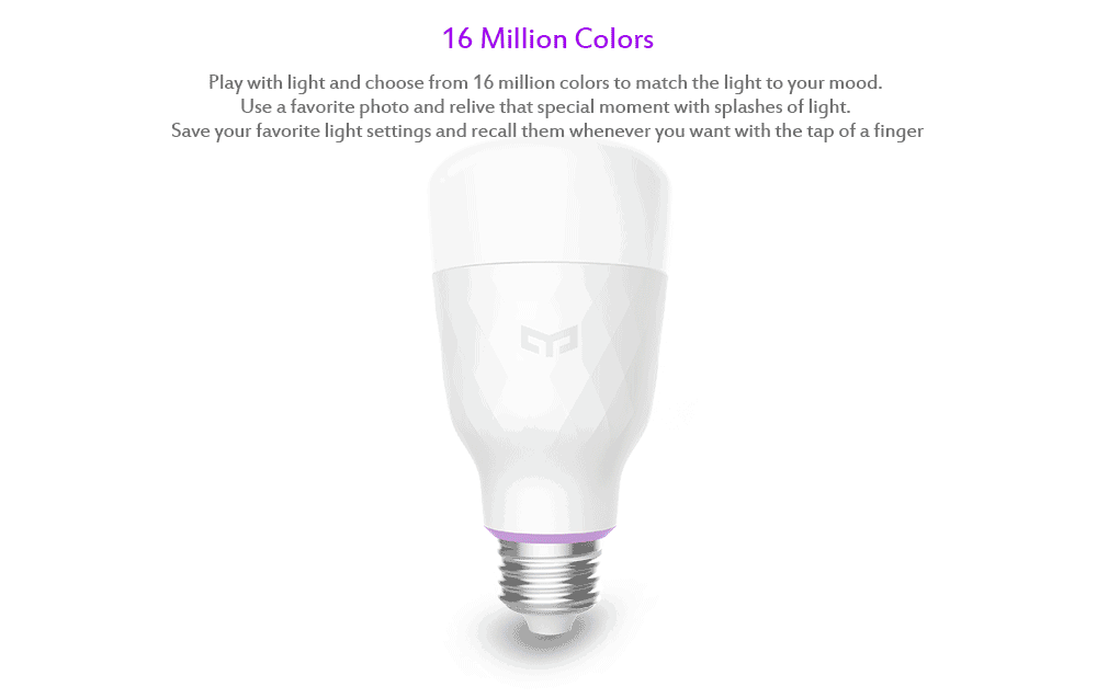 Yeelight Smart LED Gluehbirne Farben