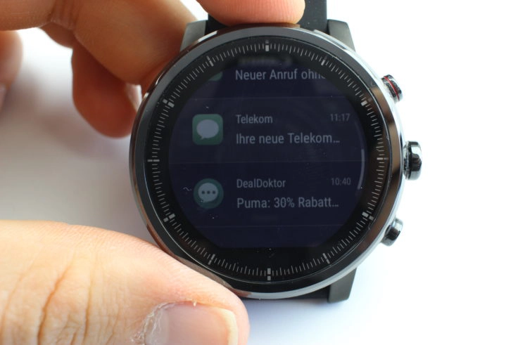 Huami Amazfit Stratos Notifications Anzeige