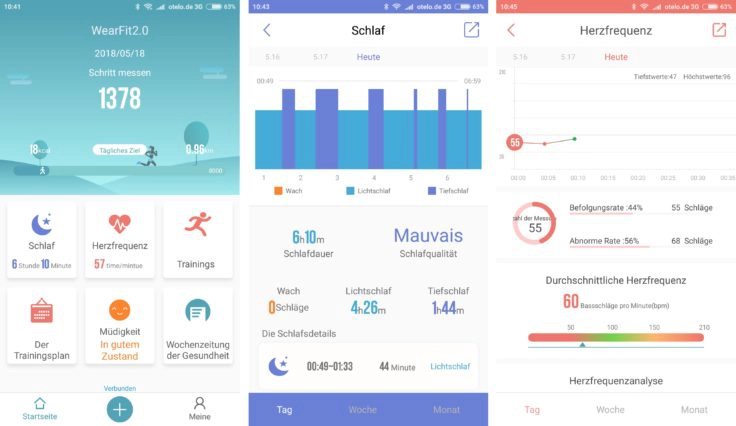 Makibes HR3 Smartband WearFit 2.0 App Screenshots