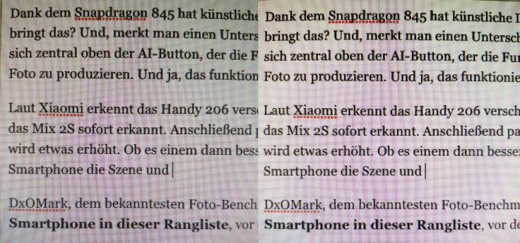 Xiaomi Mi Mix 2S Testfoto Text AI