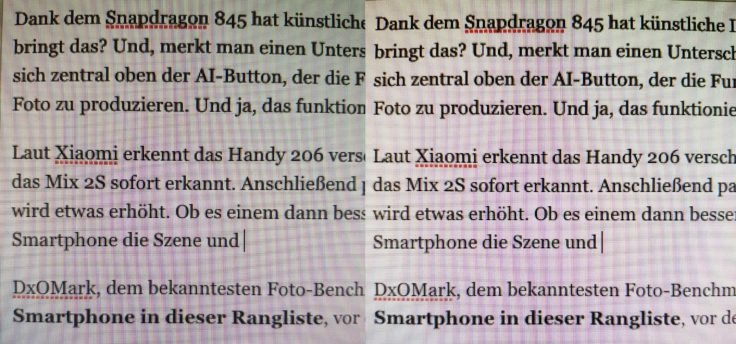 Xiaomi Mi Mix 2S Testfoto Text AI