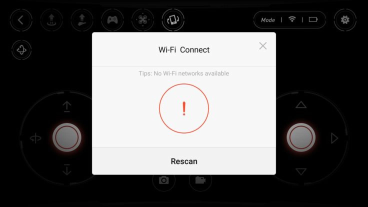 Xiaomi Mitu Drohne App WiFi Verbindung Screenshot