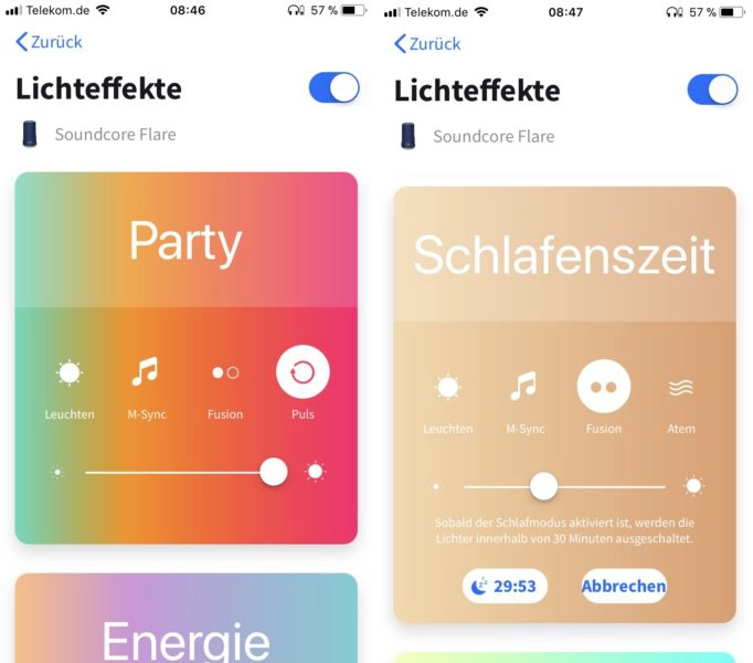 Anker Soundcore App LED-Steuerung